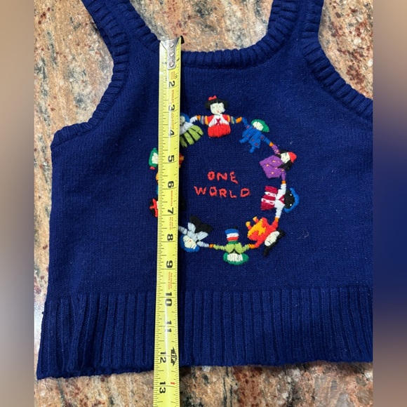 70s Vintage Girls Knit Sweater Vest - Picture 5 of 7